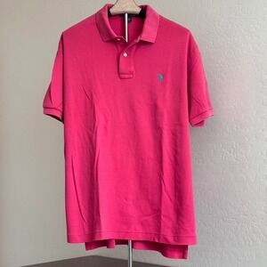 Polo Ralph Lauren Polo Shirt Soft Cotton Men's Large Red Green Pony Logo Classic